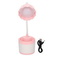 Touch Sensitive Dimmer LED Desk Lamp With Rechargeable Battery USB Charging Port Cute Flower Design Eyes Protection360Degree Adjustable Flexible