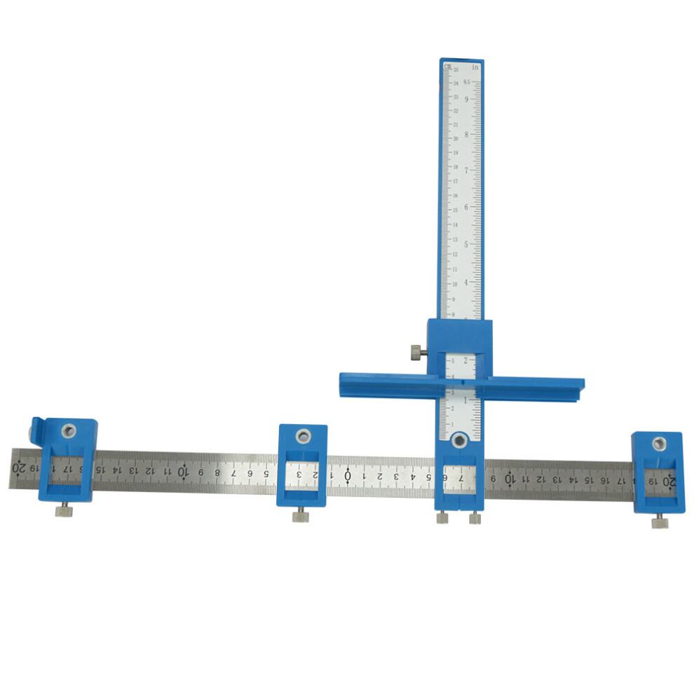 Drill Template Guide Cabinet Hardware Jig With Adjustable Punch Locator For Professional Results Portable Size Stainless Steel And Plastic Tool For 9191629390564