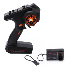 Transmissor RC sem fio com receptor de 6 canais de 2,4 GHz integrado, proteção contra falhas e perda de controle, anti-interferência, alcance de