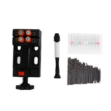 DIY Jewelry Drill Kit Including Micro Twist Drill Bits Mini Drill Vise Strong And Durable Hand Drill For Resin Amber Olive Bead Processing Practical