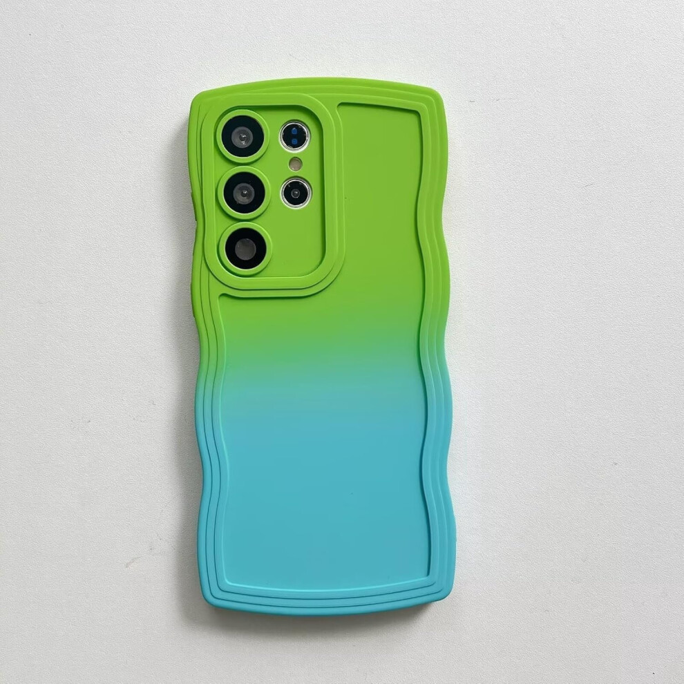 Gradient Curly Wave Frame Case For Galaxy S22 Ultra – Shockproof Soft Silicone Bumper, Compatible With Samsung Galaxy S22 Ultra 5G (6.8", 2022), 9181073415821