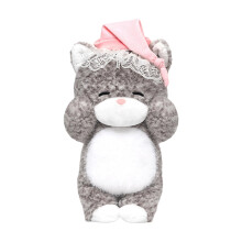 Cute Plush Animal Doll – Soft Sleeping Pillow Stuffed Toy, Girl's Favorite Gift with Blush & Flower Accents, Perfect for Birthday & Graduation