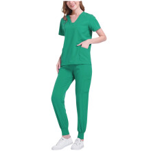 asdoklhq Black Scrubs Sets for Women Solid Color LooseAnkle Cuff Pants Pocket Caregiver Short Sleeve V-Neck Blouses Nursing Uniform Set Green L