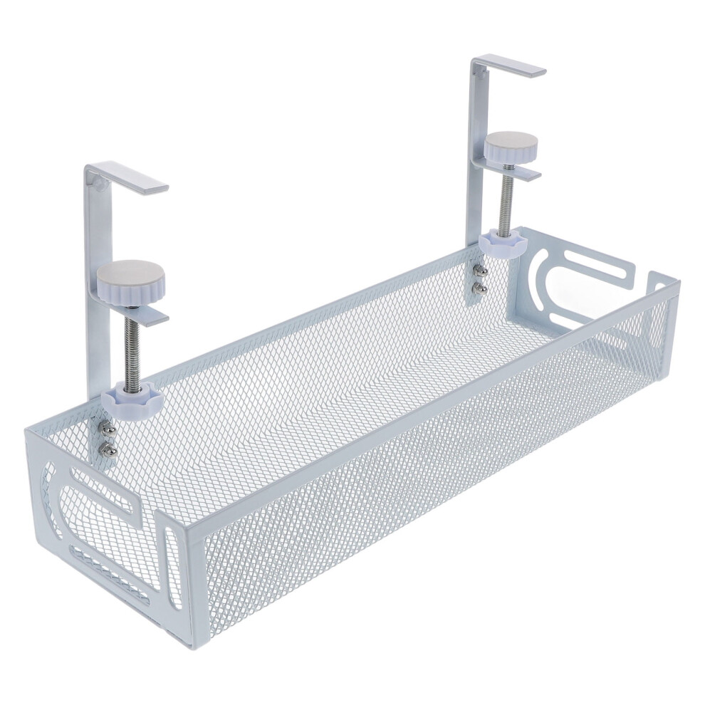 Minkissy Under Desk Cable Tray Cord Management Rack For Keyboard Charger And Socket Wires White 9558633013306