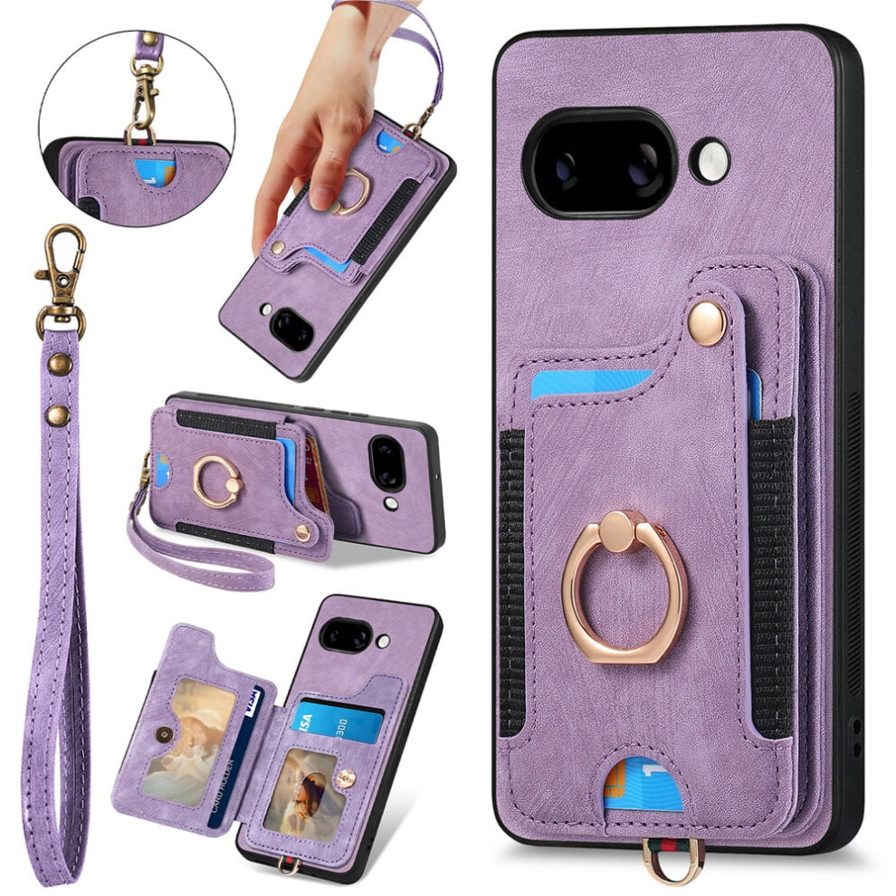 Pu Leather Wallet Case For Google Pixel 9A Purple 9336866142853