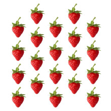 20PCS Plastic Strawberry Figurines Red Decorative Props For Outdoor Decoration And Store Display