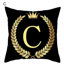 Pillow Cases Decorative Skin-friendly Washable Black Gold Throw Pillow Cover for Home