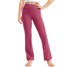 Girl's Stretch High Waist Leggings Regular Fitted Solid Flared Pants Active Workout Yoga Pants Seamless Trousers Hot Pink 3-4 Years