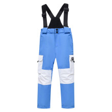 Kids Snow Ski Bib Pants Winter Waterproof Warm Insulated Snowboard Pants for Boys Girls Blue 8-10 Years