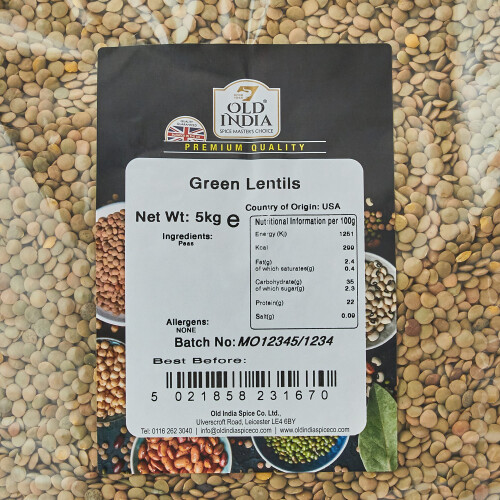 Old India Green Lentils 5kg 1
