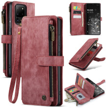 CaseMe Wallet Case for Samsung Galaxy S20 Ultra – PU Leather Magnetic Flip with Lanyard, Wristlet & Zipper Card Holder