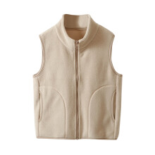 Girls Fleece Vest Outerwear Sleeveless Lightweight Zip Jackets Warm Soft Vests with Zipper Pockets Coffee 11-12 Years