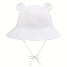 Baby Toddler Infant Girls Bucket Sun Hats Bear Ear Hat Protection Beach UPF 50 and Toddler Wide Bucket Summer Hats White 2-4 Years