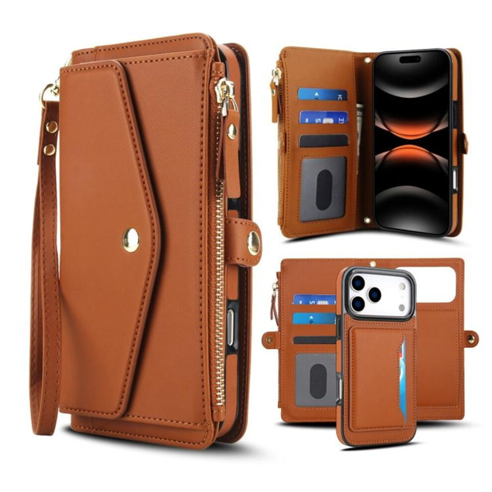Rfid Blocking Pu Leather Wallet Case For Iphone 17 Pro With 9336866142327