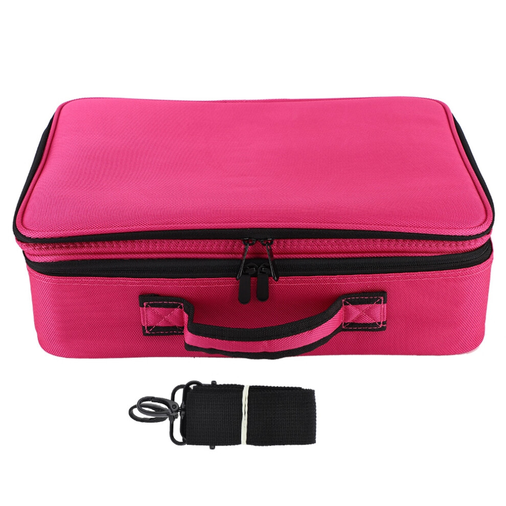 Waterproof Makeup Bag Durable Travel Cosmetic Organizer Case Adjustable Dividers Shoulder Strap Lightweight Easy To Carry Brush Holders Spill Proof