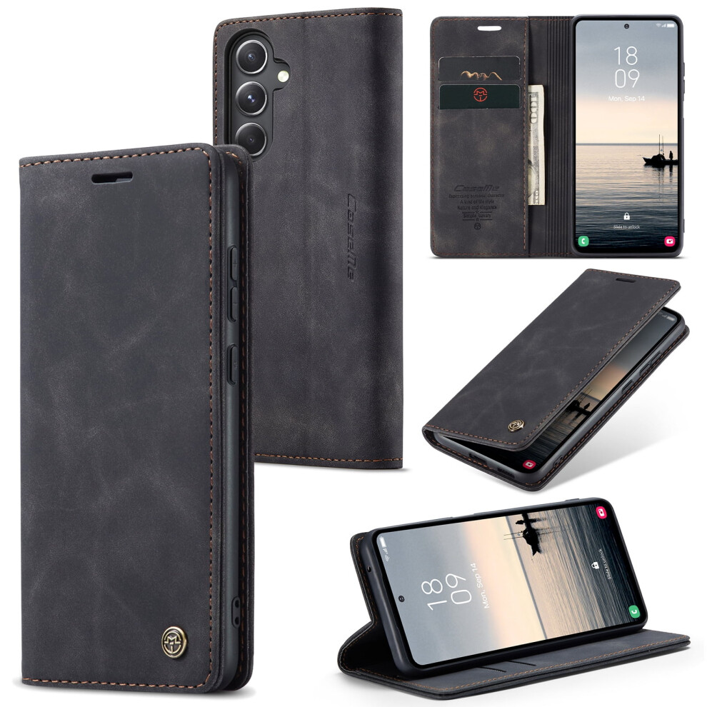 Caseme Leather Flip Wallet Case For Compatible With Samsung Galaxy S23 Fe 5G – Magnetic Closure, Card Holder, Shockproof, Kickstand 9558633015041