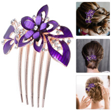Elegant Purple Wedding Hair Comb Bride Headdress with Unique Structure and Craft