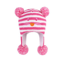 Toddler Kids Infant Winter Hat,Earflap Knit Warm Cap Fleece Lined Beanie for Baby Boys Girls Hot Pink