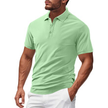 Men's Polo Shirts Short Sleeve Soft Cotton Pique T-Shirts 3 Buttons Classic Fit Casual Performance Golf Shirts