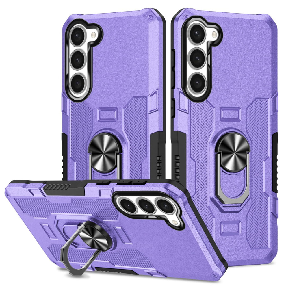 Rugged Defender Case For Samsung Galaxy S23 5G (6.1") Â Anti-Drop, Non-Slip, Ring Holder & Kickstand, Compatible With S23 5G Purple 9485826602781