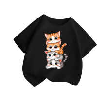 Girls Tops Short Sleeve Animals Graphic Tees Summer T Shirts Crewneck Shirts Tees Black 4-6 Years