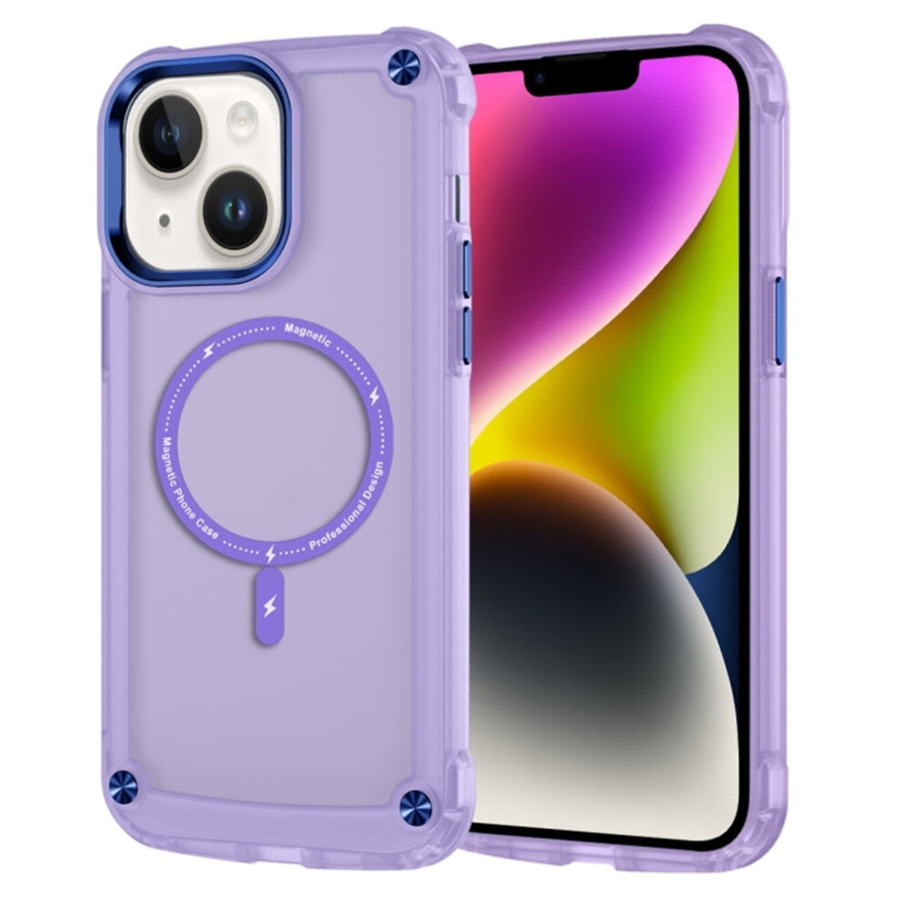 Shockproof Magsafe-Compatible Slim Translucent Case For Iphone 15 (6.1-Inch) Purple 9485826602071