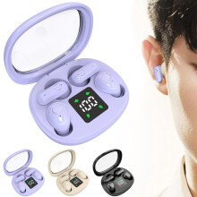 Niriyo 2er-Pack Schwarze Bluetooth-Ohrhörer – Halb-In-Ear, Geräuschunterdrückung, Mikrofon, Schweißresistent, Geeignet für