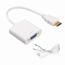 1080P HDMI férfi-VGA női átalakító HDMI-VGA adapter hangtámogatással videóhoz és játékhoz PC-hez, TV-hez, laptophoz