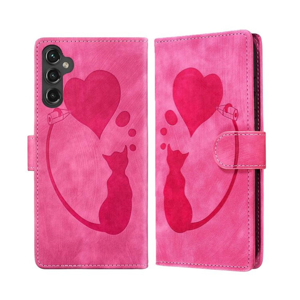 Pu Leather Flip Wallet Case For Samsung Galaxy A55 5G Pink 9418476959332