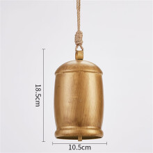 Clopoțel de Crăciun din alamă, finisaj metalic, stil Shabby, 15 cm