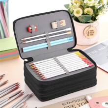 72-Slot Pencil Case with Zipper – Large Capacity Art Supply Organizer, Portable Colored Pencil Holder