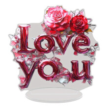 Valentines Decorations Valentines Loves You Broken-Letter Acrylic Ornament Romantic Shattered-Texts Prop For Tables Or Wall Decoration