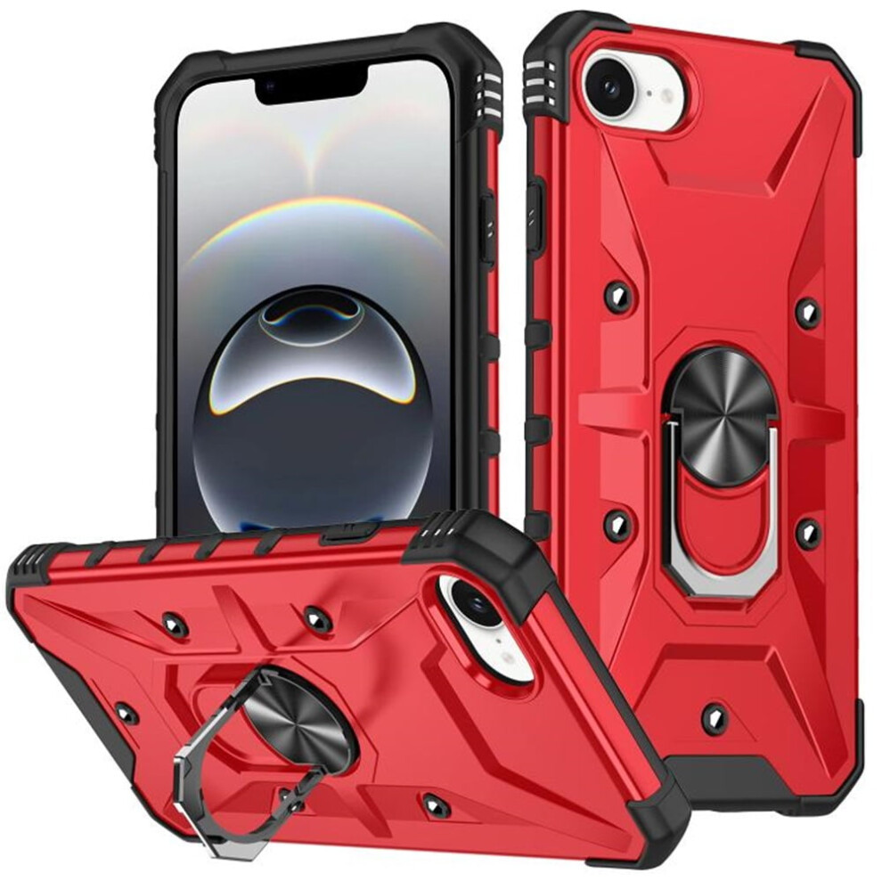 Military-Grade Shockproof Magnetic Stand Case For Iphone 16E Â Red 9193271804550