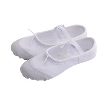 Ballet Shoes for Girls Elastic Arch Ballet Slippers Dance Shoes for Toddler for Perform Dance Yoga White 13-14 Years