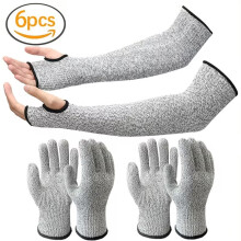 6 Pack Multifunctional Wear-Resistant and Cut-Proof Gloves - Durable PE material, suitable for kitchen, gardening and outdoor work and assembly