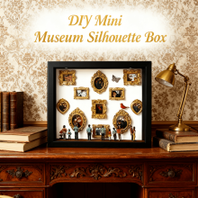 DIY Mini Museum Silhouette Box Kit with Frames & Figures – Personalized Sentimental Display for Milestones, Special Occasions – White