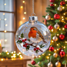 2025 Nature's Birds Crystal Ornament Set – Cardinal & Hummingbird Glass Baubles, Compatible with Christmas Tree Hanging