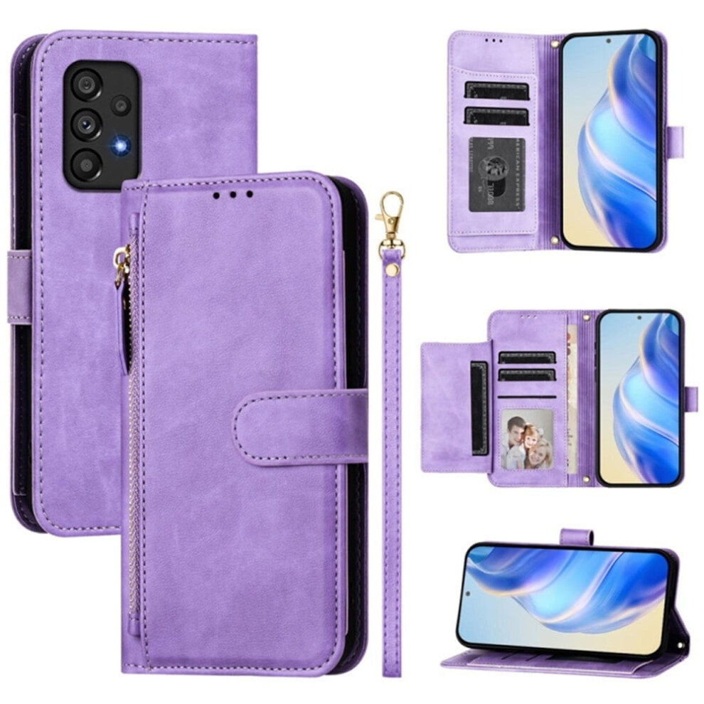 For Compatible With Samsung Galaxy A33 5G 6.4-Inch Wallet Case For Women Men Multi-Card Slots Zipper Wallet Leather Phone Case,,For Galaxy A33 5G Red 9418476663390