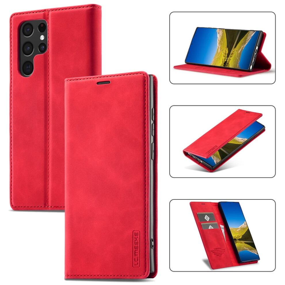 Lc.imeeke Leather Flip Wallet Case With Card Holder & Magnetic Closure For Compatible With Samsung Galaxy S22 Ultra 5G Â Shockproof, Kickstand 9418476662058