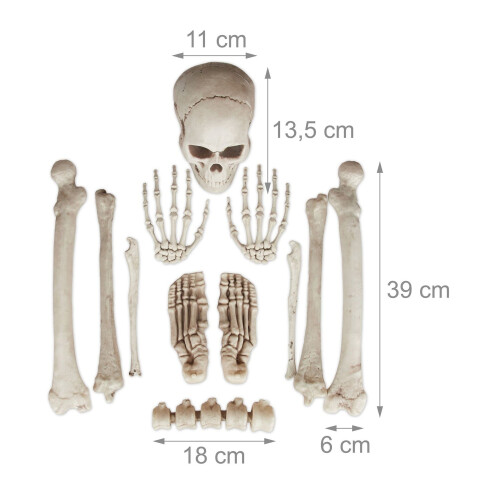 Halloween Skelett Deko Set - 12 Knochen 2