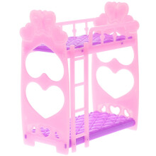 Bedroom Dollhouse Furniture Doll Bunk Bed Plastic for Christmas 1 Set