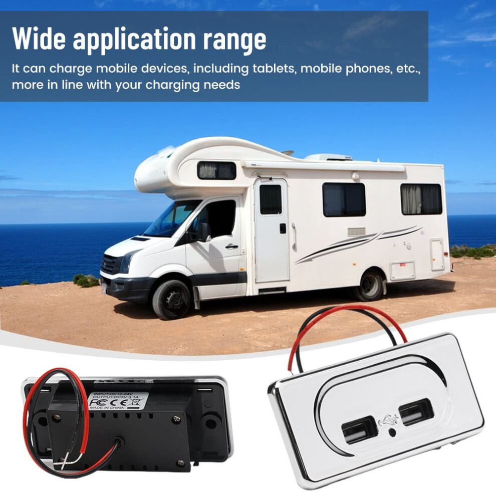 12V Dual Usb Ports Socket Charger Charging For Camper Caravan Motorhome 9193271805885