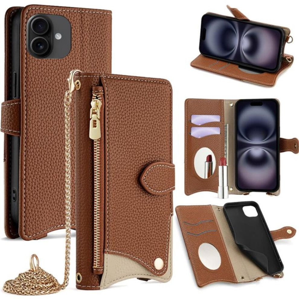 Pu Leather Magnetic Flip Wallet Case For Iphone 16 Plus 9130661376532