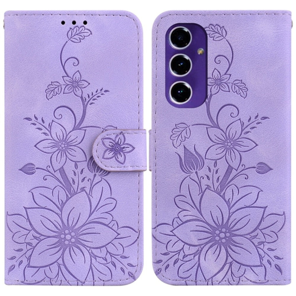 Pu Leather Flip Wallet Case For Samsung Galaxy S24 Purple 9130661377553
