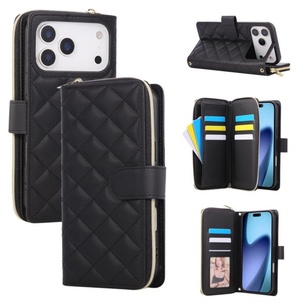 Magnetic Flip Wallet Case For Iphone 17 Pro With 9 Black 9130661377560