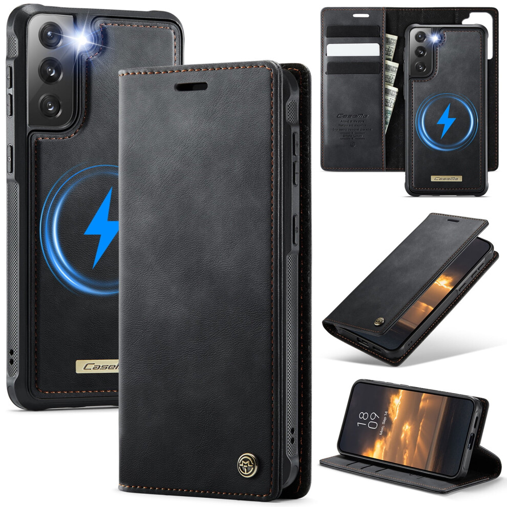 Caseme Wallet Case For Samsung Galaxy S21 Plus 6.7" Â Magsafe-Compatible, Rfid-Blocking, Flip Stand, Shockproof, Magnetic Detachable Pu Leather 9418476665851
