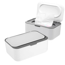 2-Pack Wipes Dispenser for Baby & Adult, Refillable, Easy Open/Close, Non-Slip, Sealing Lid