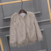 Girls' Faux Fur Winter Coat Warm Fleece Lined Casual Chic Outerwear Soft Cozy Jacket for 1-12Y Fashion Cold-Weather Top