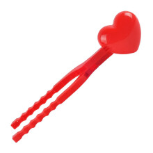 1Pc Red Plastic Clamp Snow Ball Making Tool with Comfortable Handle for Winter Fun