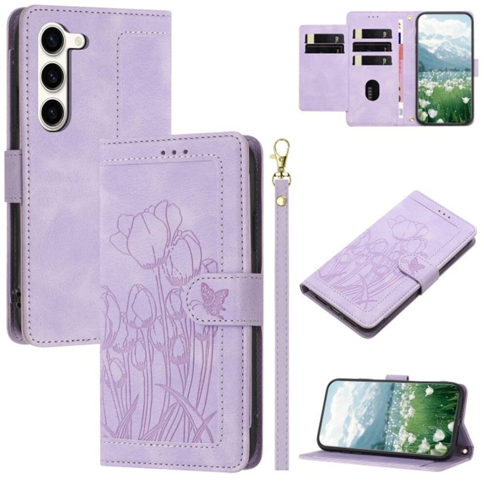 Leather Flip Wallet Case For Samsung Galaxy S23 5G Purple 939152688760